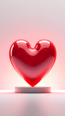 3D rendering of red heart