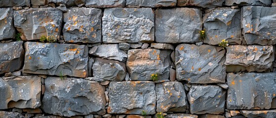 Obraz premium The intricate texture of weathered stone walls tells the story of centuries past