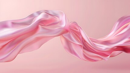 twists pink silk, on an isolated pink background