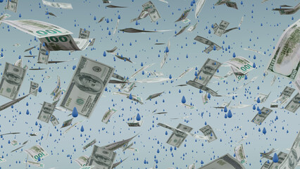 Raining Money - 3D render