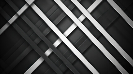 modern geometric white lines on black background for abstract and contemporary design