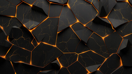 A black and orange background with a lot of cracks and holes