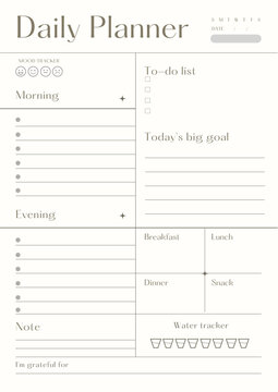 Modern Minimal Daily Planner Template KDP