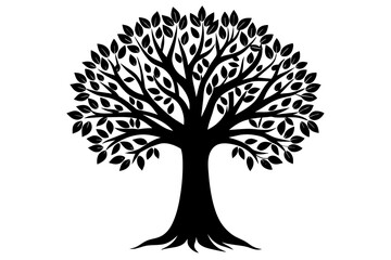 green tree silhouette vector illustration