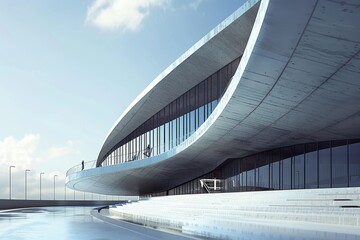Modern Olympic Velodrome Architecture Design Render Showcasing Sleek and Futuristic Elements