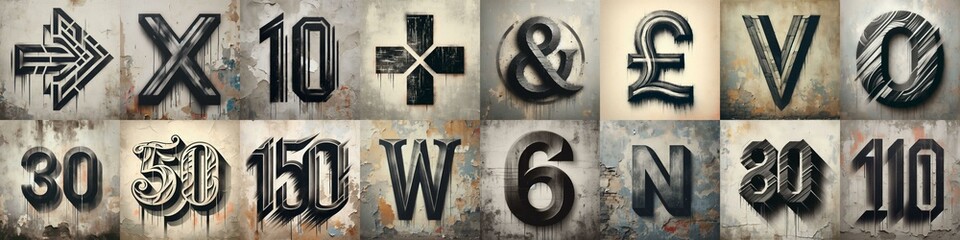 Graffiti style mono color Lettering Typeface. AI generated illustration