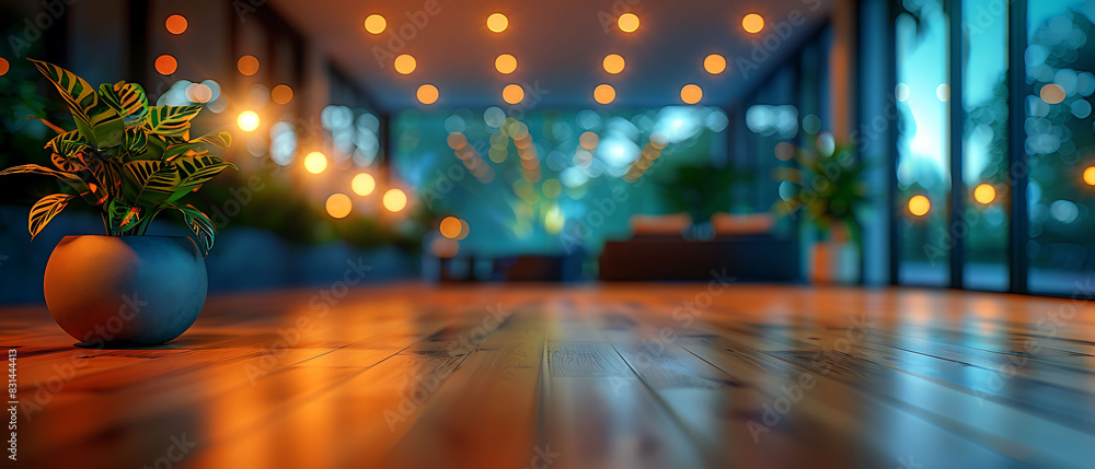 Poster panoramic view of an office ambiance with a blurred background creating a dreamy abstract atmosphere