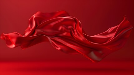 Obraz premium twists red silk on an isolated red background