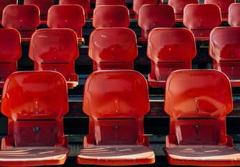 Naklejka premium Stadium seats will be empty. Matches will proceed without fans present.