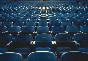 Naklejka premium Stadium seats will be empty. Matches will proceed without fans present.