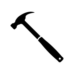 Hammer icon. Black silhouette. Side view. Vector simple flat graphic illustration. Isolated object on a white background. Isolate.