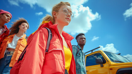 A kaleidoscope of humanity, shimmering with bioluminescent light, united in a celebration of diversity and the beauty of being different.