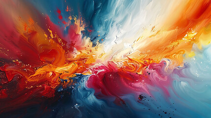 powerful abstract expressionist painting with intense energetic brush strokes and dynamic expressive colors HDR Imaging and AI Autofocus capture the vivid details and emotional intensity