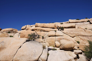 Desert mountain boulders landscape in the Joshua Tree National Park