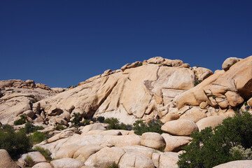 Desert mountain boulders landscape in the Joshua Tree National Park
