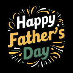 happy father's day typography illustration