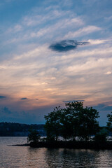 sunset over the river