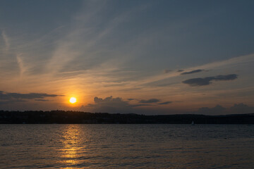 sunset over the river