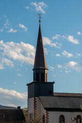 church steeple and clouds