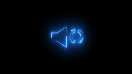 Abstract neon loudspeaker sign icon illustration.
