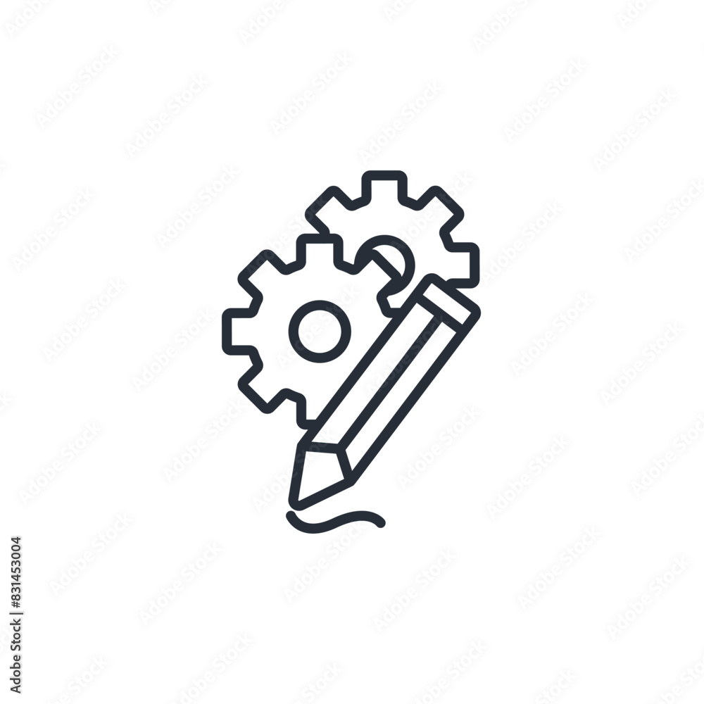 Poster customization icon. vector.editable stroke.linear style sign for use web design,logo.symbol illustra