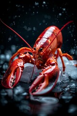 Red Lobster on Ice. Generative ai