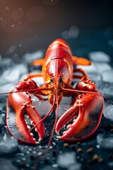 Red Lobster on Ice. Generative ai
