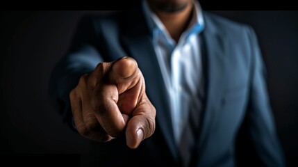 Businessman Pointing Forward. Generative ai