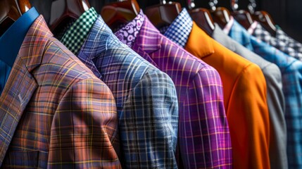 Colorful Men's Suits and Ties. Generative ai