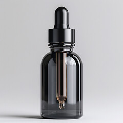 Naklejka premium Glass bottles with dropper. 3d realistic cosmetic blank vials for essential oil liquid, collagen serum skincare vapor colorful essence mockup