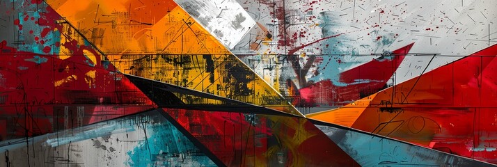 Naklejka premium a painting of a colorful abstract design