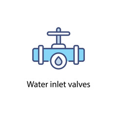 Water inlet valves vector icon
