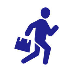 Bargain Hunter Icon - Person Running with Shopping Bag in Hand