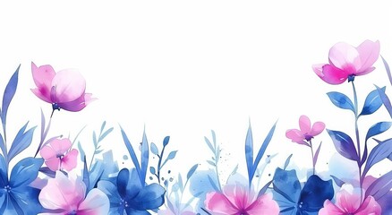´Floral watercolor background with lots of copy space