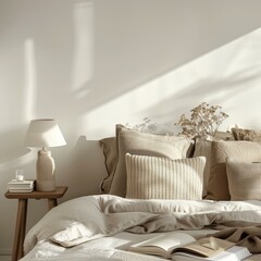 Contemporary bedroom design showcasing a comfortable bed and minimalist decor.