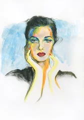 abstract woman portrait. watercolor painting. illustration © Anna Ismagilova