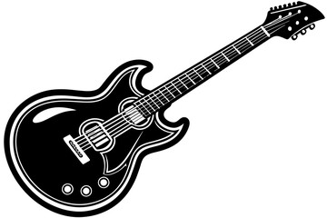 guitar silhouette vector illustration