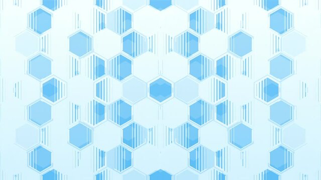 Blue Hexagons Corporate Background. Geometric Tech Abstract Pattern. Looped video.