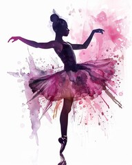 Dancing Beauty in Watercolor Style Generative AI