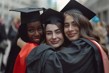 Fototapeta premium Graduation in square academic cap background