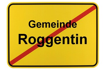 Illustration eines Ortsschildes der Gemeinde Roggentin in Mecklenburg-Vorpommern