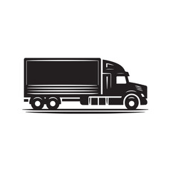 Minimalistic Black and White Truck Illustration