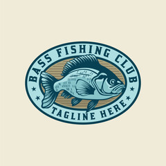 Bass fishing club tournament logo