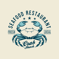 Crab seafood restaurant logo