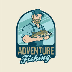 Fisherman holding freshwater monster fish