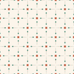 Abstract line shape geometric motif basic pattern continuous background. Modern simple tile fabric design textile swatch ladies dress, man shirt. Slavic, russian, ukrainian fabric pattern