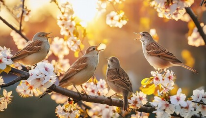 birds on a branch