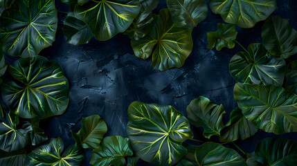 Tropical leaves texture, abstract nature background concept with large green leaf for banner design. Generated AI 