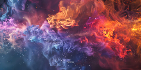 Colorful nebula and space clouds in the universe, fantasy illustration, space background with stars, galaxy and colorful nebulars. High detailed vector art, high resolution. Generated AI.