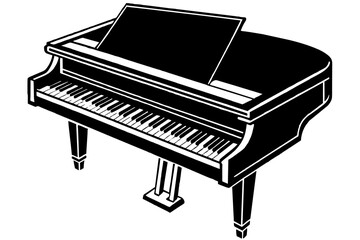 piano silhouette vector illustration